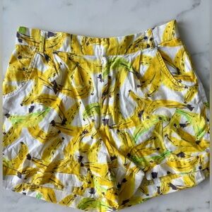 Zara Yellow Banana Print Shorts